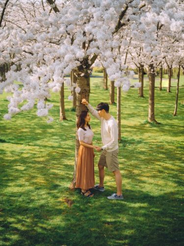 Candid Couple Loveshoot in Cherry Blossom Park